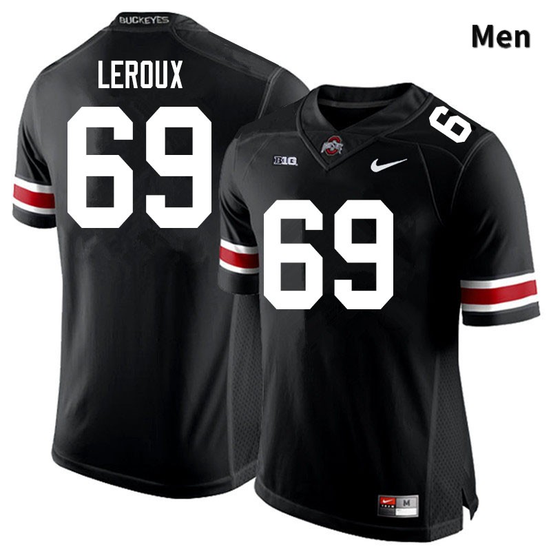 Ohio State Buckeyes Trey Leroux Men's #69 Black Authentic Stitched College Football Jersey